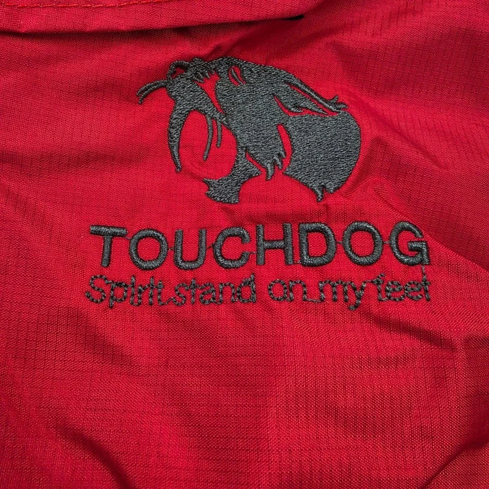 Touchdog Blackshark 700 Outdoor Series Dog Coat Red Grey Fleece Lined Small